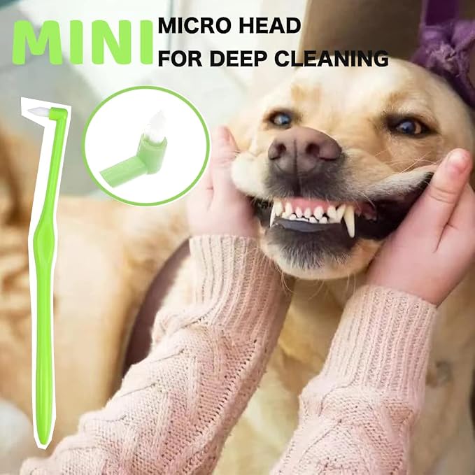 8 Pack Small Dog & Cat Toothbrush Kit, 360º Pet Toothbrush/Mini Head/Dual Head / 10000 Ultra-Soft Bristles Tooth Brush/Finger Toothbrushs for Cat Kitten Doggie Dental Care, Oral Hygiene