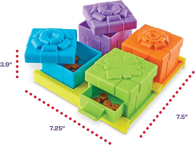 Brightkins Surprise Party Treat Puzzle - Enrichment Puzzls Toys for Dogs, Interactive Gifts for Puppies
