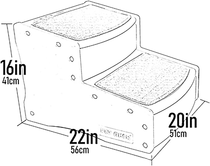 Pet Gear Easy Step II Extra Wide Pet Stairs, 2 Step for Dogs/Cats up to 200 pounds, Removable/Washable Carpet, Easy Assembly (No Tools Required), Sea Mist