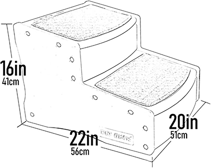 Pet Gear Easy Step II Extra Wide Pet Stairs, 2 Step for Dogs/Cats up to 200 pounds, Removable/Washable Carpet, Easy Assembly (No Tools Required), Toffee