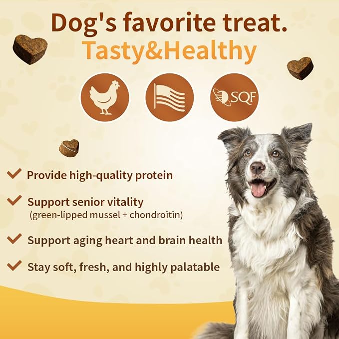 Get Naked Biteables Daily Soft Dog Treats for Senior Health, Made with Real Chicken and New Zealand Green-Lipped Mussel, Functional Soft Chews for Senior Dogs, Grain-Free, 6oz
