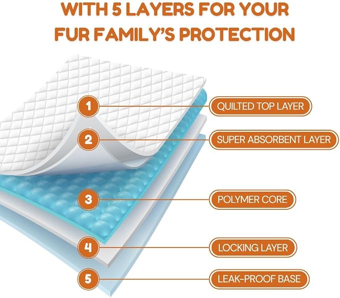 UltraCare Superabsorbent Leak Proof Odor Free Pet Friendly Puppy Pads, Best Potty-Training Disposable Pads, Gentle on Paws Pads XXL 100 XX Large 30x36 100 Count