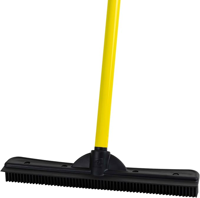 FURemover Pet Hair Removal Rubber Broom, 58" Telescopic Handle
