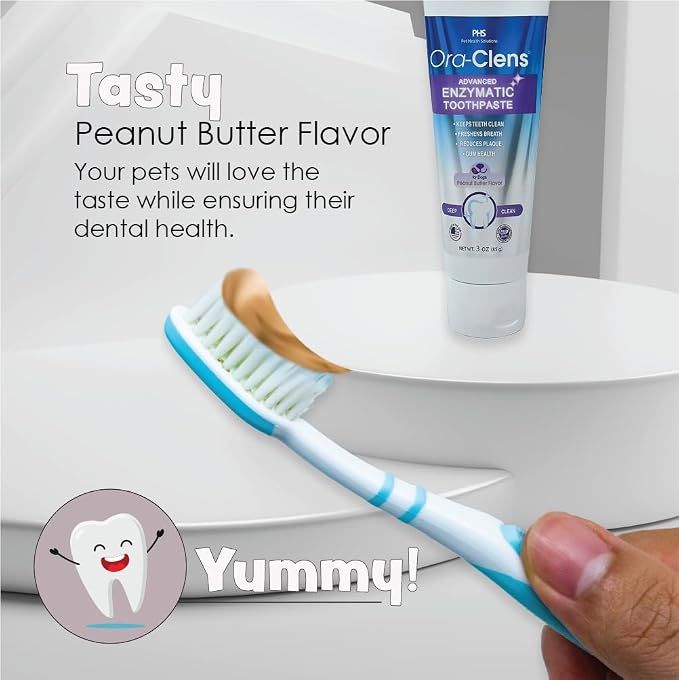 Advanced Enzymatic Toothpaste for Dogs, Peanut Butter Flavor Dog Toothpaste, Helps Clean Teeth & Freshen Breath, Supports Oral Hygiene, Dog Dental Care Toothpaste Gel, 3 oz