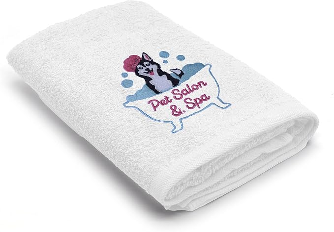 DAN RIVER Dog Towel - Pack of 1, 100% Cotton, 20x40, Ultra Soft 450 GSM, Super Absorbent & Quick Drying Towel for Dogs, Cats, and Other Pets, White Pet.