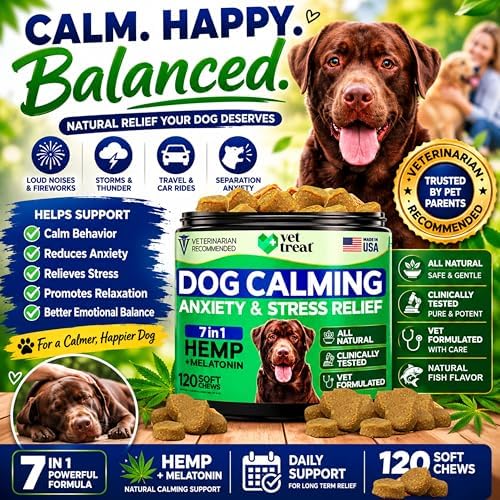 Hemp Calming Chews for Dogs, Melatonin, 120 Chews