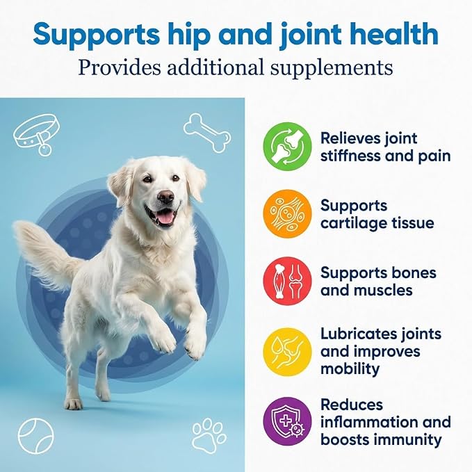 Glucosamine Dog Joint Supplement - Bacon Soft Chews with Chondroitin and MSM for Senior Pet Mobility and Post-Walk Stiffness, 200 Count