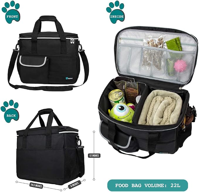 PetAmi Dog and Cat Travel Bag, Black, Medium