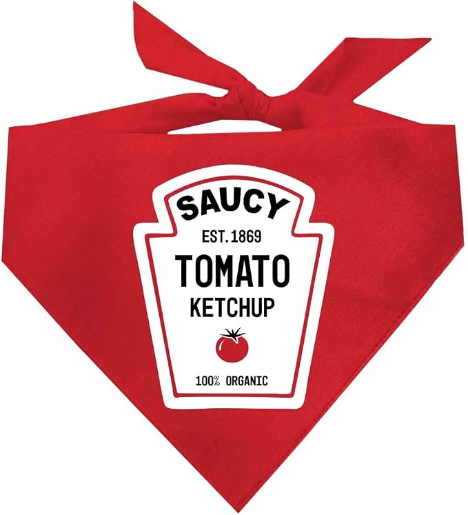 Ketchup Bottle Cook Out Condiments Dog Bandanas, One Size, Red