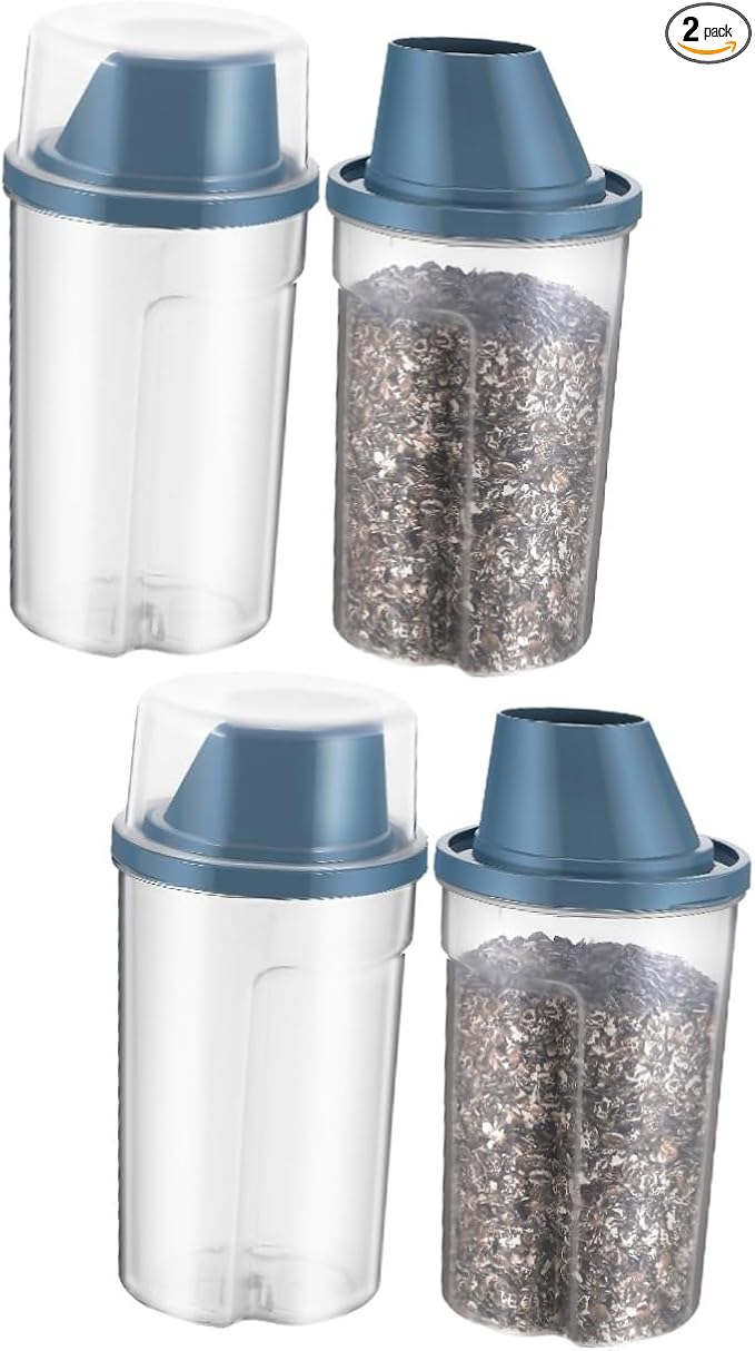 POPETPOP 4pcs Airtight Cat Food Storage Container Pet Supplies Dry Food Holder Wide Mouth Spout for Easy Serving Refilling
