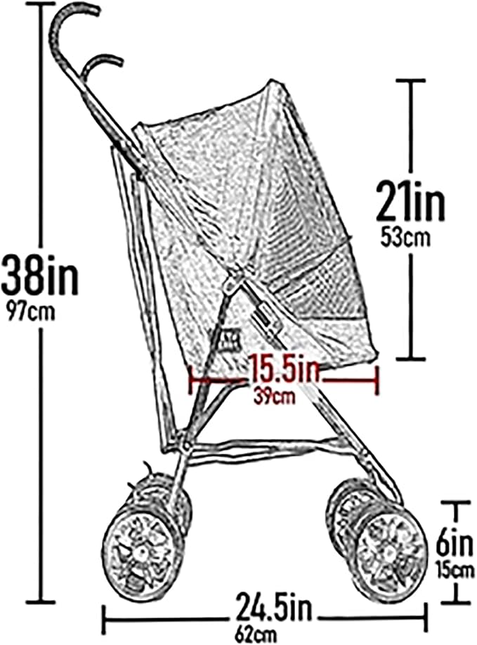 Pet Gear Travel Lite Plus Stroller - New Rose Pink, up to 15lbs