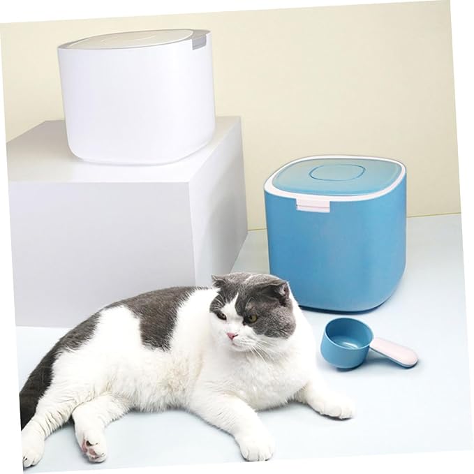 SOLUSTRE 11l Airtight Pet Food Storage Bin with Sealing Lid Fog Matte Finish Cat, 11l, Blue