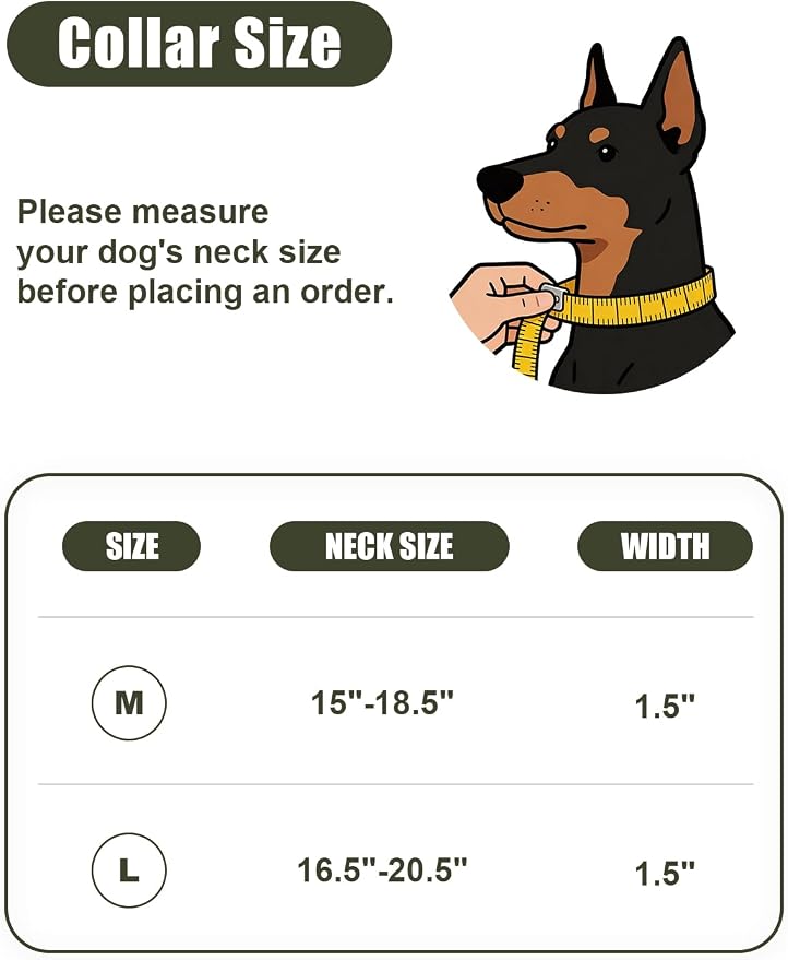 Tactical AirTag Dog Collar, No Monthly Fee Anti-Lost Collar, Only iOS, M | Built-in GPS module, Apple Find My compatible, adjustable fit, durable tactical design, Waterproof, soft padded lining