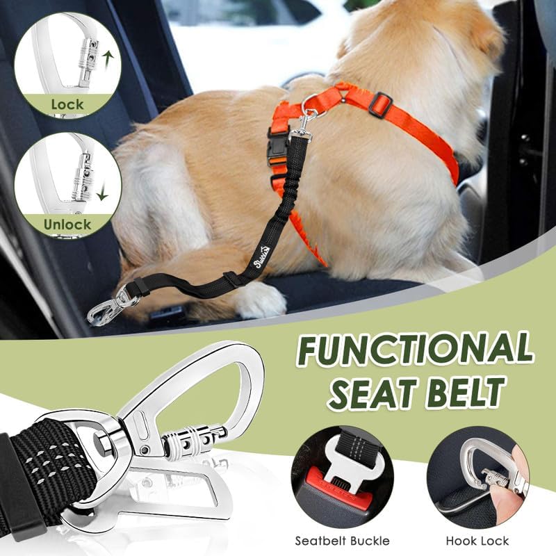 SlowTon Dog Car Harness & Seatbelt, OR M