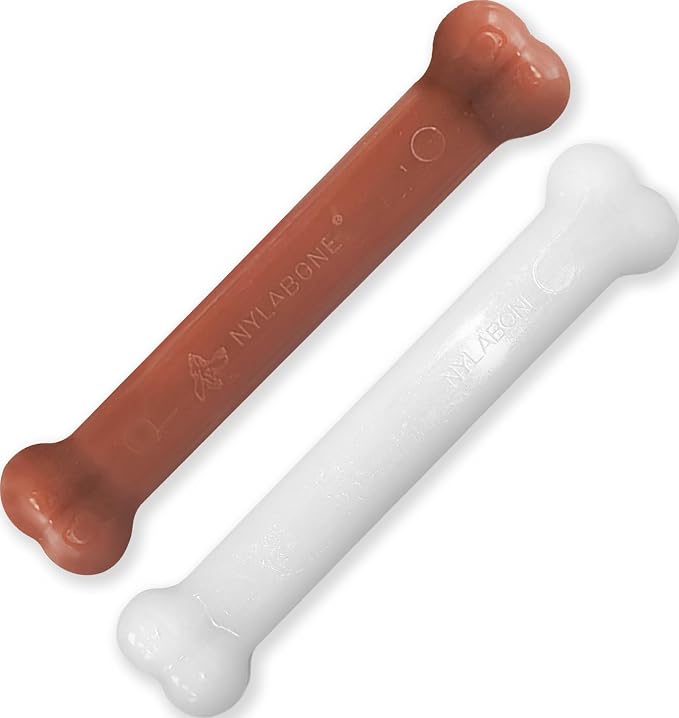 Nylabone Power Chew Original Bone Dog Toys, Chicken & Bacon Flavor, 2 Count | Large breeds, durable chew toys, discourages destructive chewing, long lasting, flavor throughout, for dogs up to 50 pounds