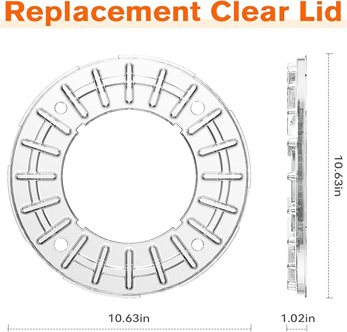 KADTC Clear Lid Replacement Spin Slow Feeder Dog Bowl, Hand Wash Only