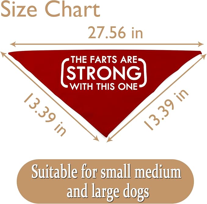 JXGZSO 1 Piece The Farts are Strong with This One Dog Bandana Funny Dog, Red