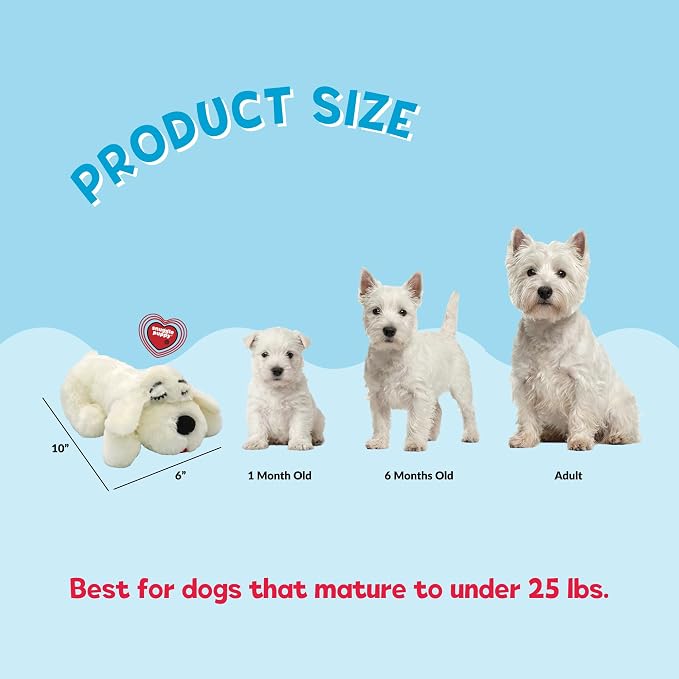 Snuggle Puppy Junior Heartbeat Toy, Calming Comfort, Small Breeds - Cream | Calming heartbeat toy, crate training, heat pack, new puppy essentials, first nights, sleep, small breeds under 25 lbs