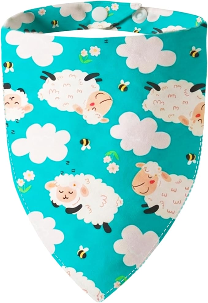 Easter Day Dog Bandana Cute Lamb & Pink Cloud, X-Large, Large, Pink