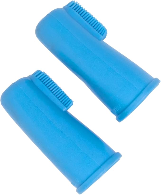 HQ Finger Toothbrush for Pet, Set of 2 Convenient Oral Care for Your Furry Friend's Dental Health, Best Finger Toothbrush for Pets (Blue)