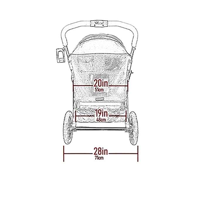 Pet Gear No-Zip Double Pet Stroller - Berry