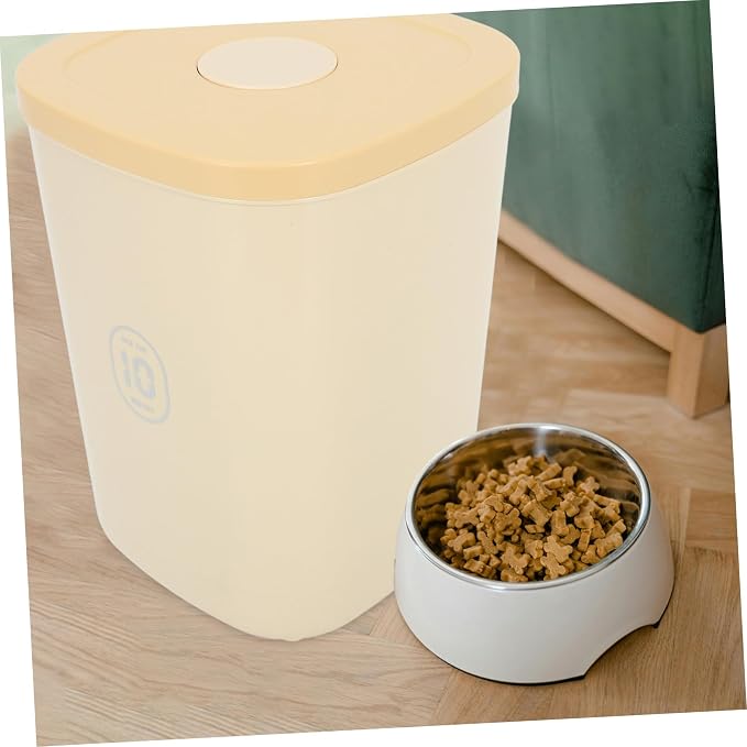 YARNOW Airtight Dog Food Storage Container Large Capacity Vacuum Sealed Cat Food Bin for, Large, Yellow
