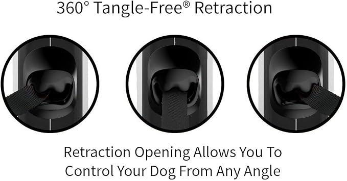 TUG Tiny Retractable Dog Leash, 10 ft (Extra Small, White) | 360° Tangle-Free Retraction, 10 ft Tape, Quick Thumb Lock, Anti-Slip Handle, For Pets Under 26 lbs