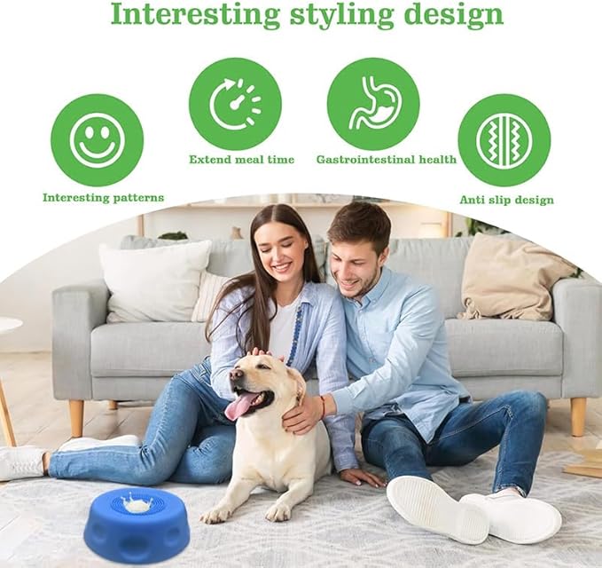 Slow Feeder Dog Lick Bowl with Rolling Ball,Anti-Slip Silicone Puzzle Feeder for Liquid Treats,Bone Broth,Yogurt,Wet Food,Anxiety Relief Enrichment Lick Toy for Large Medium Small Dogs & Cats (Black)