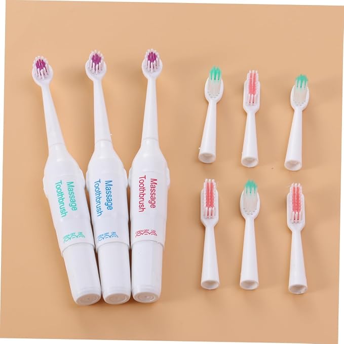 BESPORTBLE 3pc Pet Electric Toothbrush Dog Teeth Cleaning Sonic Electric Brush Portable for Travel Random Color