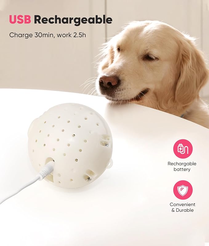 Petbobi Interactive Dog Toys for Small Medium Breeds Moving Barking Ball | Bobby motor action, Auto rolling design, Boredom buster, Stimulating play, Plush monster, Washable cover, USB rechargeable