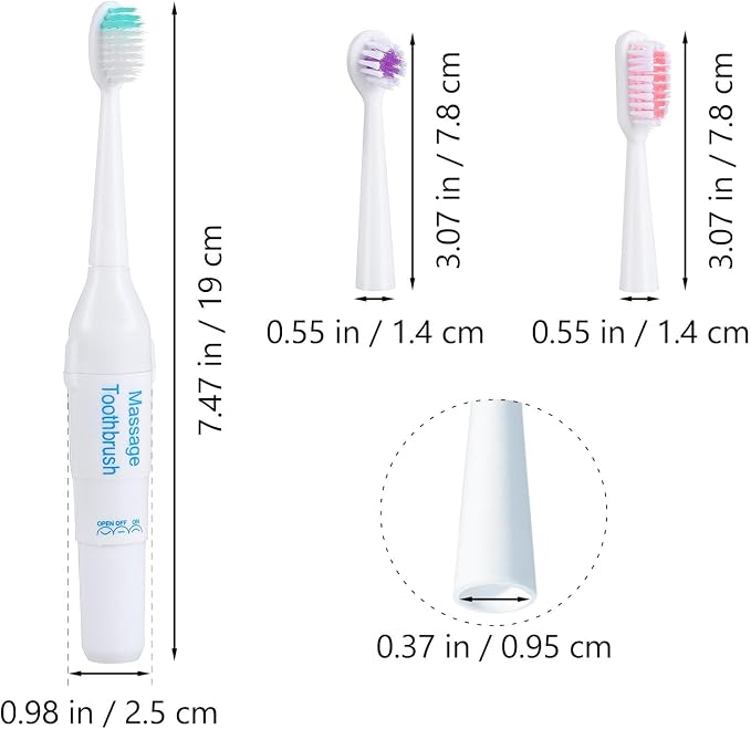 ibasenice Electric Pet Toothbrush 7.48In 1.94oz Sonic Plaque Remover – Gentle Waterproof Travel Brush for Dogs & Cats