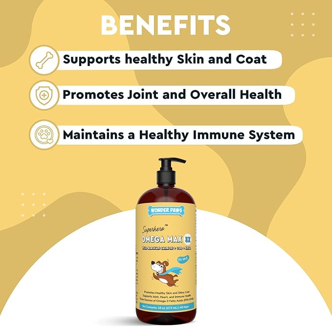 WONDER PAWS Kidney Cleanse Drops Plus Omega Max Fish Oil - for Dog's Skin and Joint Care, Kidney Health & Immune Support – Kidney Cleanse 2 Ounces - Omega Max 16 Ounces
