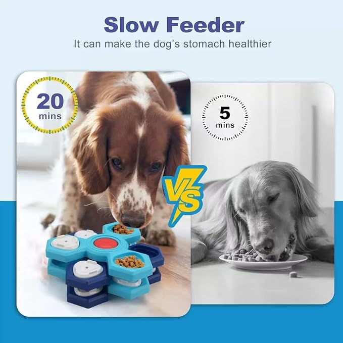 4-Level Interactive Slow Feeder Dog Bowl - Multi-Layer Puzzle Toy with Non-Slip Base, Mental Enrichment Feeder to Prevent Fast Eating, Anxiety & Bloat for Small Medium Large Dogs