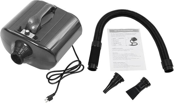 Dog Hair Dryer 3600W High Velocity Professional Dog Pet Grooming Hair Drying Force Dryer Blower, Dual Motor Dog Hair Dryer with 2 Nozzles, Adjustable Temperature & Speed, for Pet Care(Black)