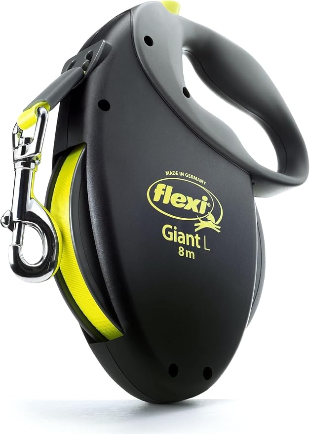 FLEXI® Giant Tape Retractable Dog Leash, Large, 26 ft - Black | German engineered, original flexi leash, durable quality for dogs up to 110 lbs, tangle-free, walking, reliable brake system