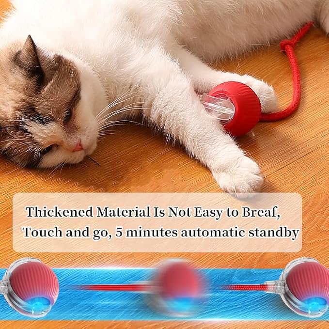 Cat Toy, 360° Automatic Rolling Smart Pet Ball Toys, Motion-Activated, Rechargeable, Four Modes, Three Speed Adjustment, Solve Your Cat's Boredom in Seconds (Blue)