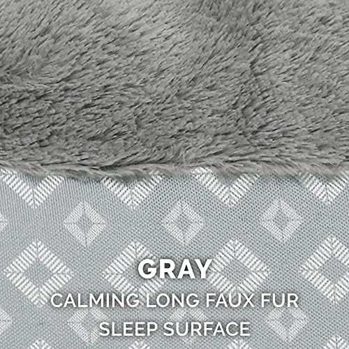 Furhaven Replacement Calming Donut Bed Cover, Gray, Large