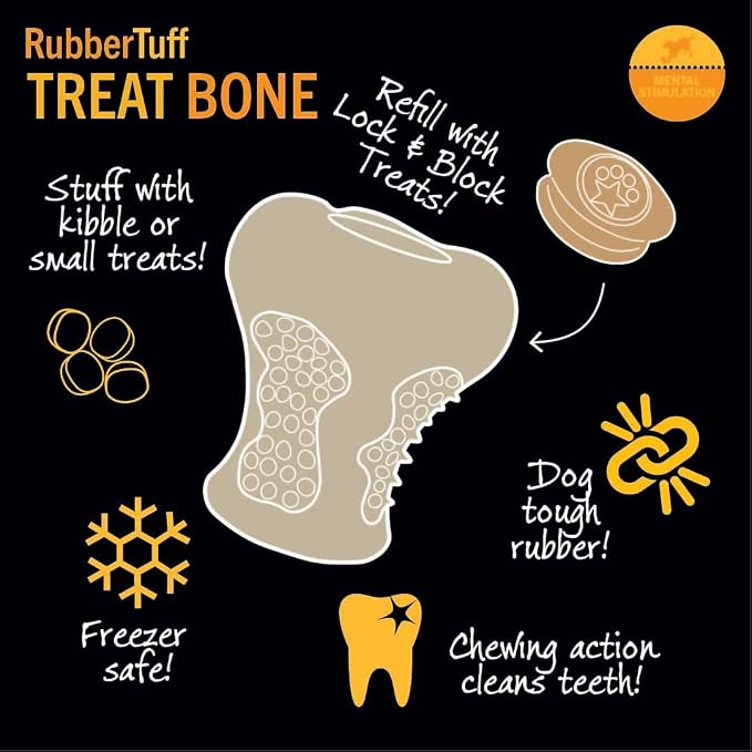 Starmark RubberTuff Treat Bone Small Dog Toy