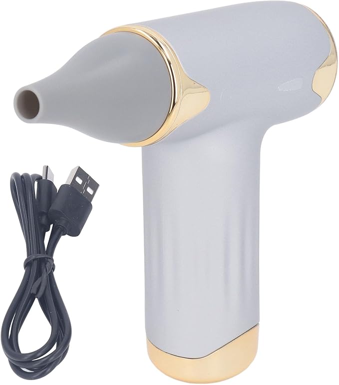 Tbest Pet Hair Dryer, High Speed 4 Levels Wind Bladeless 60W Electric Hair Dryer Handheld Dust Blower for Cats Dogs (Silver