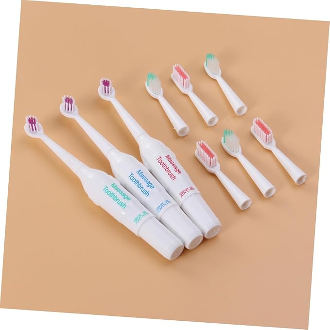 BESPORTBLE 3pc Pet Electric Toothbrush Dog Teeth Cleaning Sonic Electric Brush Portable for Travel Random Color