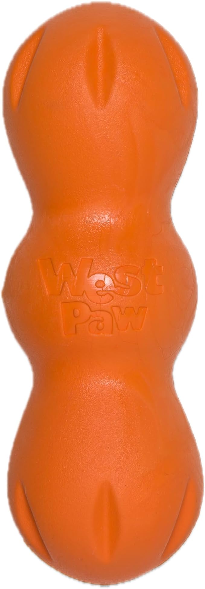 WEST PAW Zogoflex Rumpus Dog Chew Toy – Floatable Toy for Dogs, Aggressive Chewers – Puppy Chewing Toys for Catch, Fetch – Recyclable, Dishwasher-Safe, Medium 6.25", Tangerine
