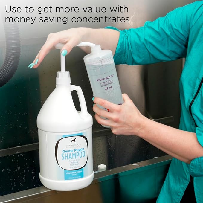 Groomer ESSENTALS 32oz Dilution Bottles - Set of 4 - Professional Dog Grooming Mixing Bottles for Shampoo, Conditioner, and Solutions