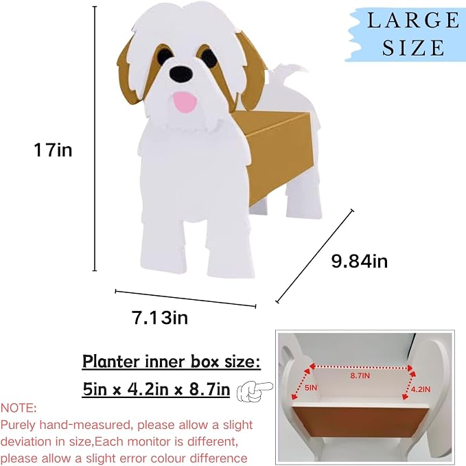 Brown Shih Tzu Dog Planter Pots, Animal Shaped Flower Pot