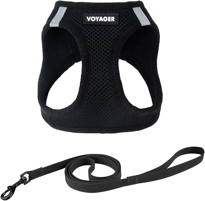 Voyager Step-in Pet Harness - All Weather Mesh, Adjustable Step in Harness for Cats and Dogs by Best Pet Supplies - 307S Black, M