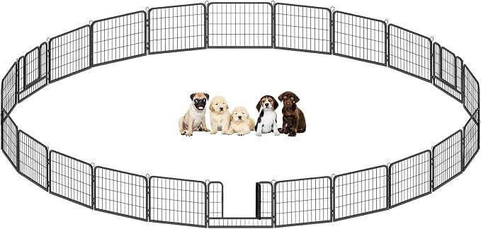 CAPHAUS Foldable Pet Playpen with Door - Multi-Size (24/32/40in)