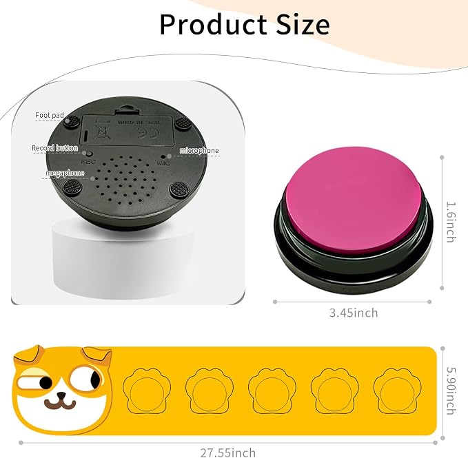 RIBOSY Dog Buttons for Communication, 5 Pcs