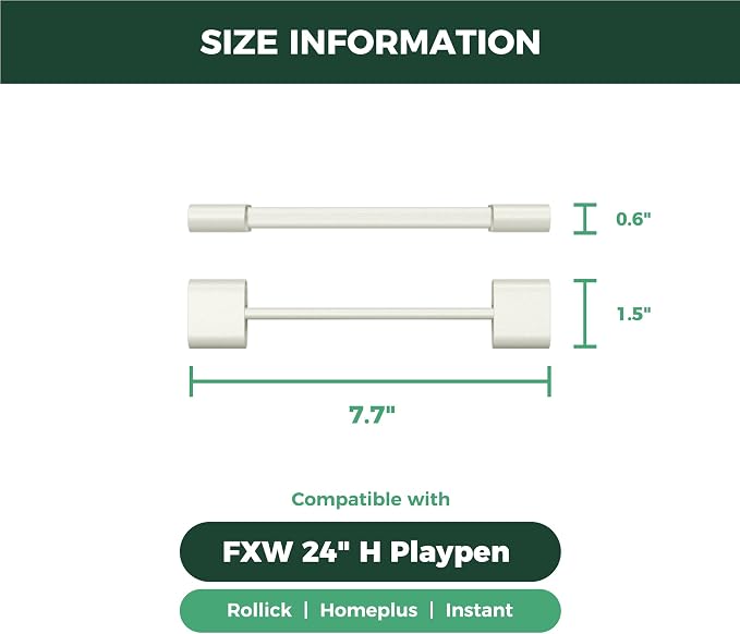 FXW Playpen Connectors, 2-Pack (Playpen Not Included), Accessories Only fit FXW Homeplus/Rollick/Instant 24inch Height Dog Pen, White│Patent Pending