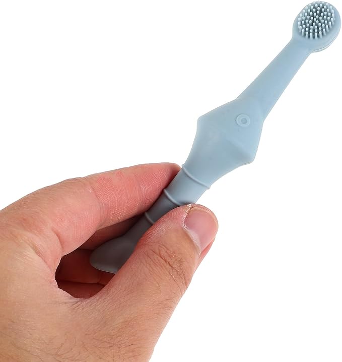 SEWACC 2pcs Silicone Pet Toothbrush Set, Fish-Shaped Finger Toothbrush for Small Dogs and Cats, Soft Puppy Oral Care Brush for at-Home Teeth Cleaning