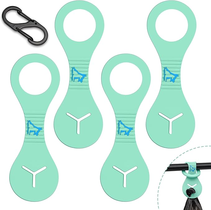 Dog Poop Bag Holder for Leash Waste Bag Carrier Dog Poop Bag Dispenser for Walking Running Bicycle Accessory 4 Pieces (Light Green)
