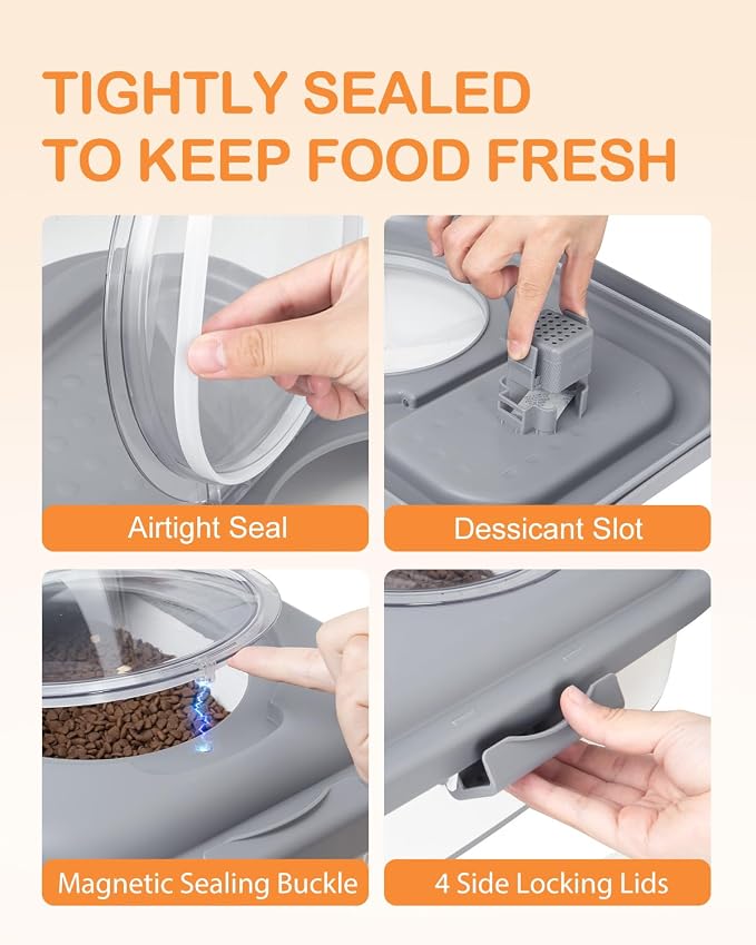 25-28Lbs Dog Food Storage Container Airtight, 28Lbs, Grey